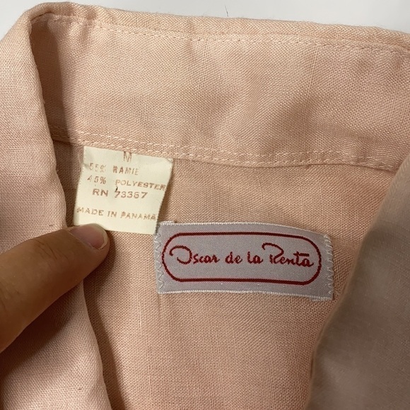 Oscar de la Renta Pink Vintage Button Up - Picture 3 of 9